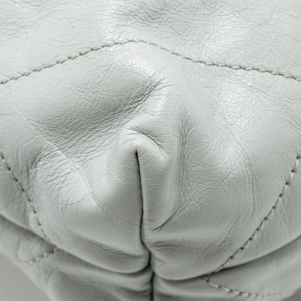 CHANEL SMALL 22 BAG SHINY CALFSKIN LIGHT BLUE GHW (MICROCHIP)