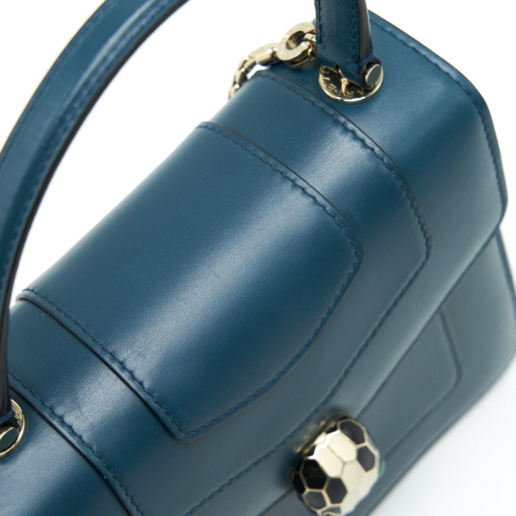 BVLGARI SERPENTI FOREVER TOP HANDLE BAG DARK GREEN