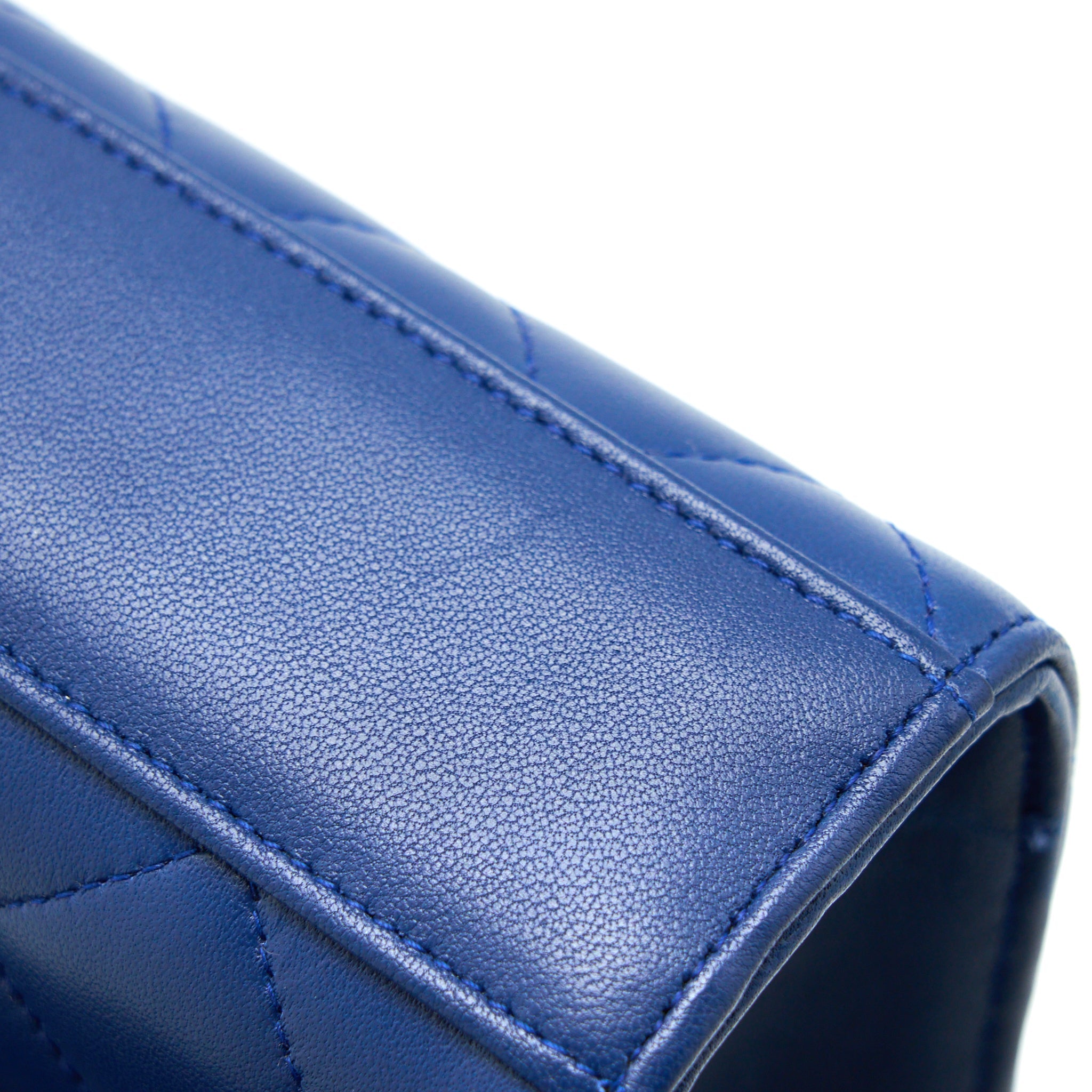 CHANEL FLAP PHONE CASE LAMBSKIN BLUE SHW