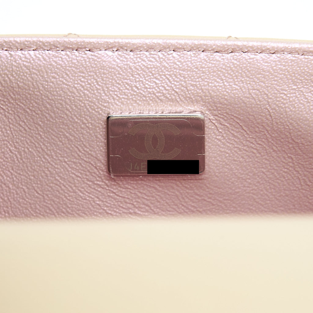 CHANEL 21K IRIDESCENT MINI RECTANGULAR CALFSKIN PINK SHW