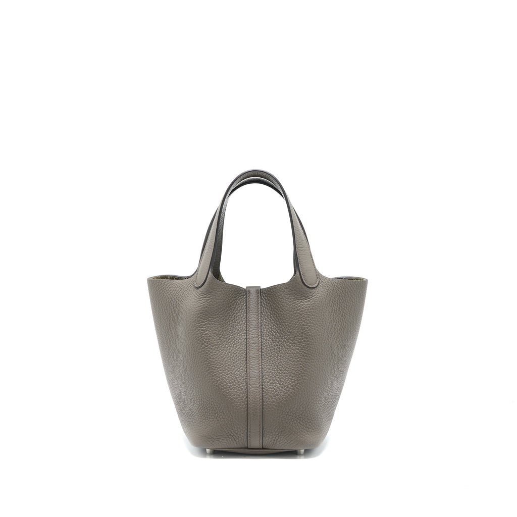HERMES PICOTIN 18 LOCK BAG CLEMENCE GRIS ETAIN SHW