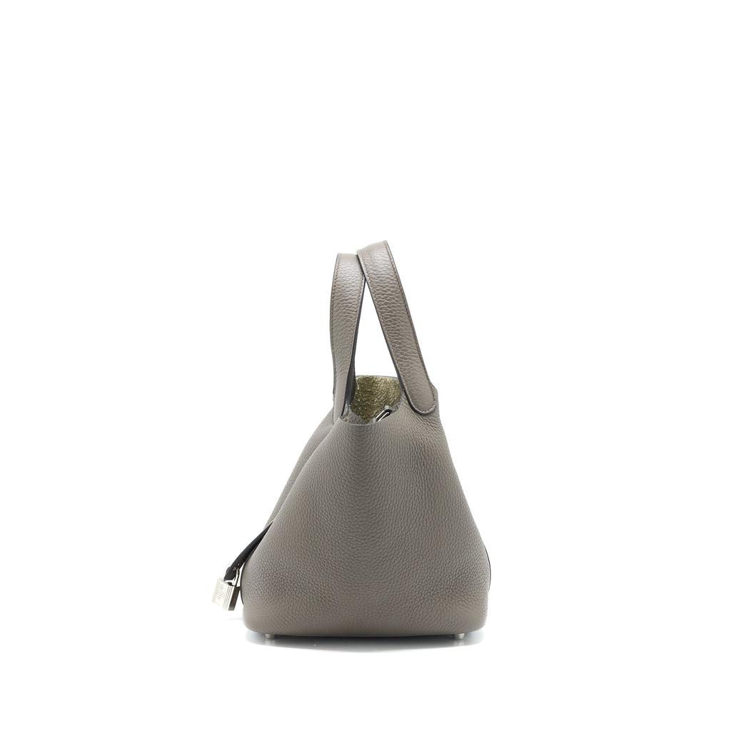 HERMES PICOTIN 18 LOCK BAG CLEMENCE GRIS ETAIN SHW