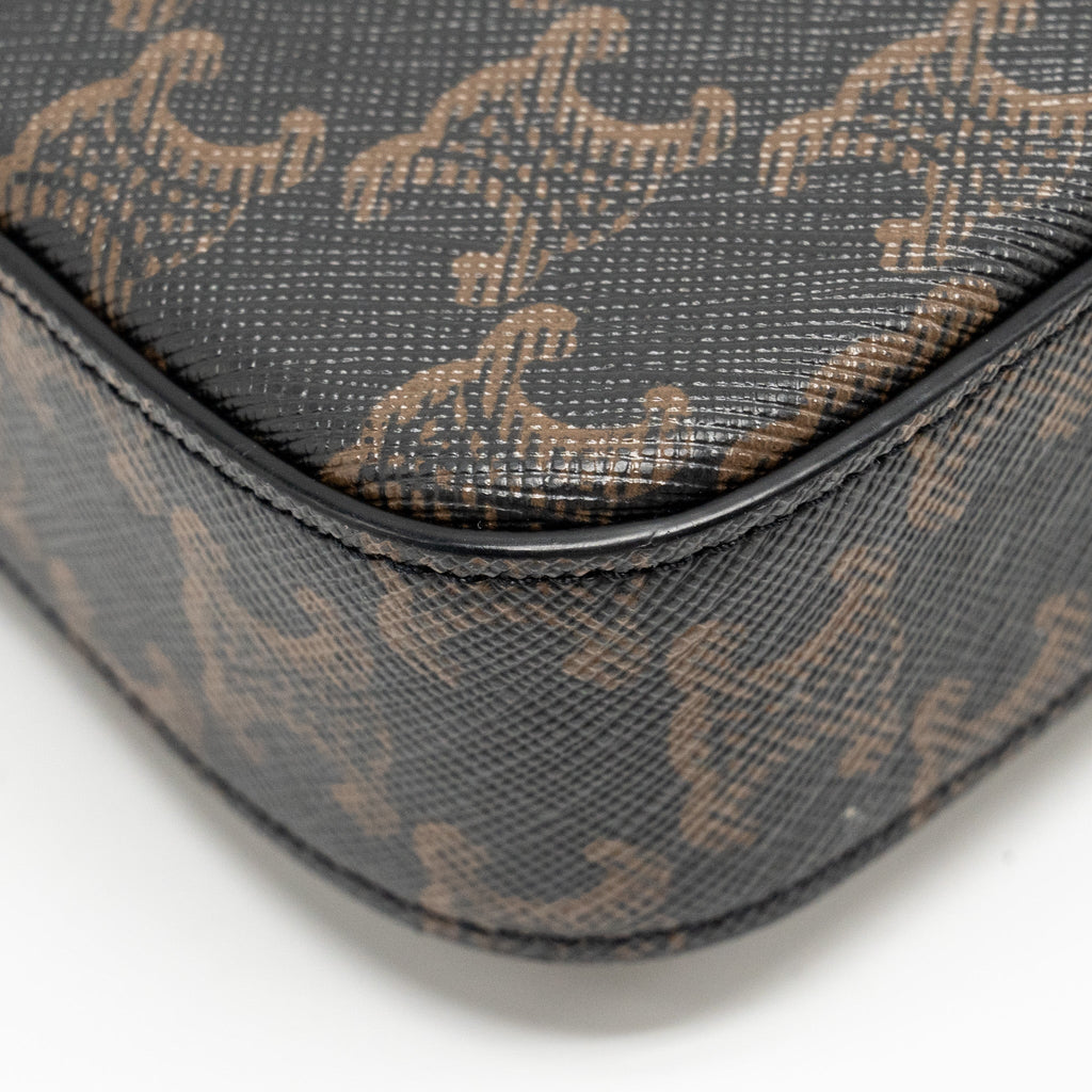 CELINE TRIOMPHE SHOULDER BAG TRIOMPHE CANVAS/CALFSKIN TAN GHW