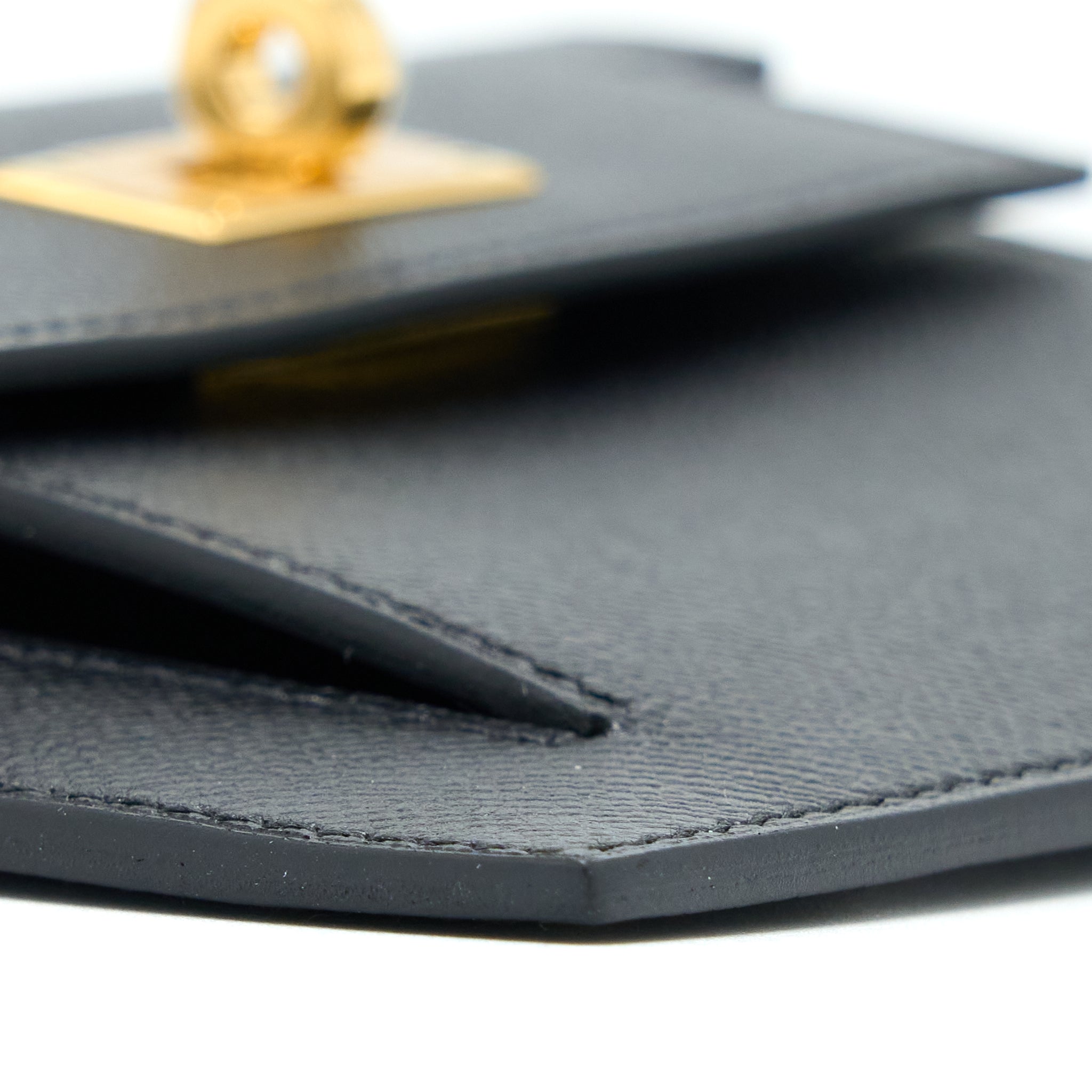 HERMES KELLY POCKET COMPACT MADAME BLACK GHW
