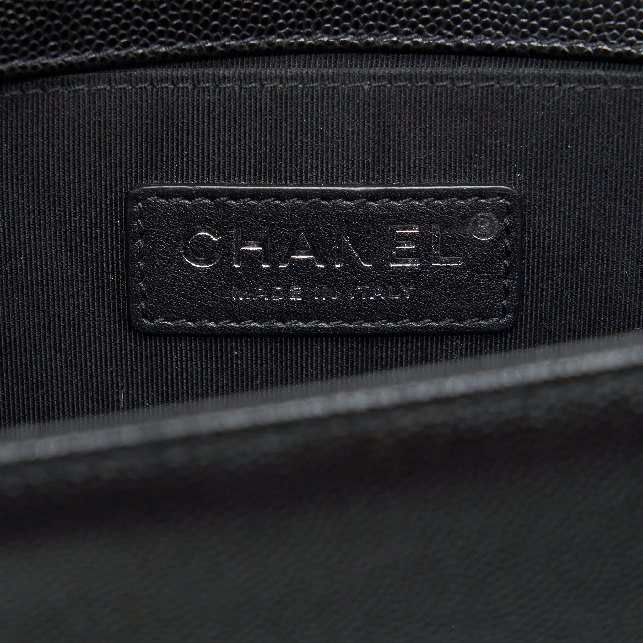 CHANEL SMALL BOY BAG CAVIAR BLACK RUTHENIUM SLIVER HARDWARE