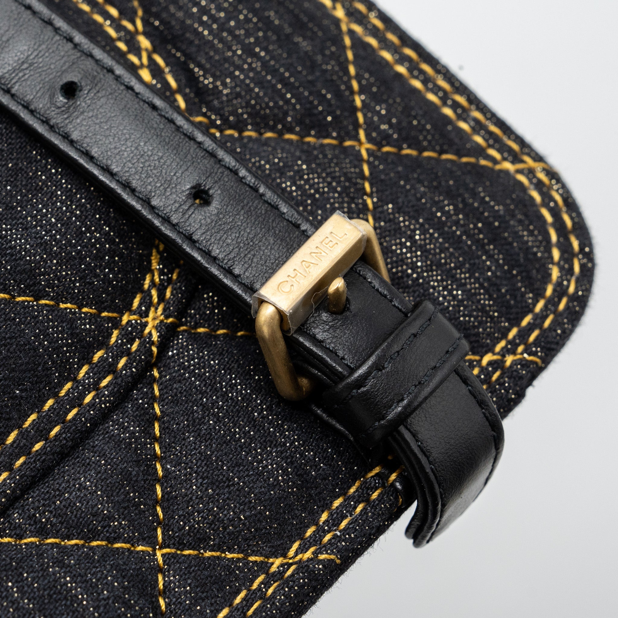CHANEL 23S FLAP BACKPACK DENIM DARK BLUE BRUSHED GHW (MICROCHIP)