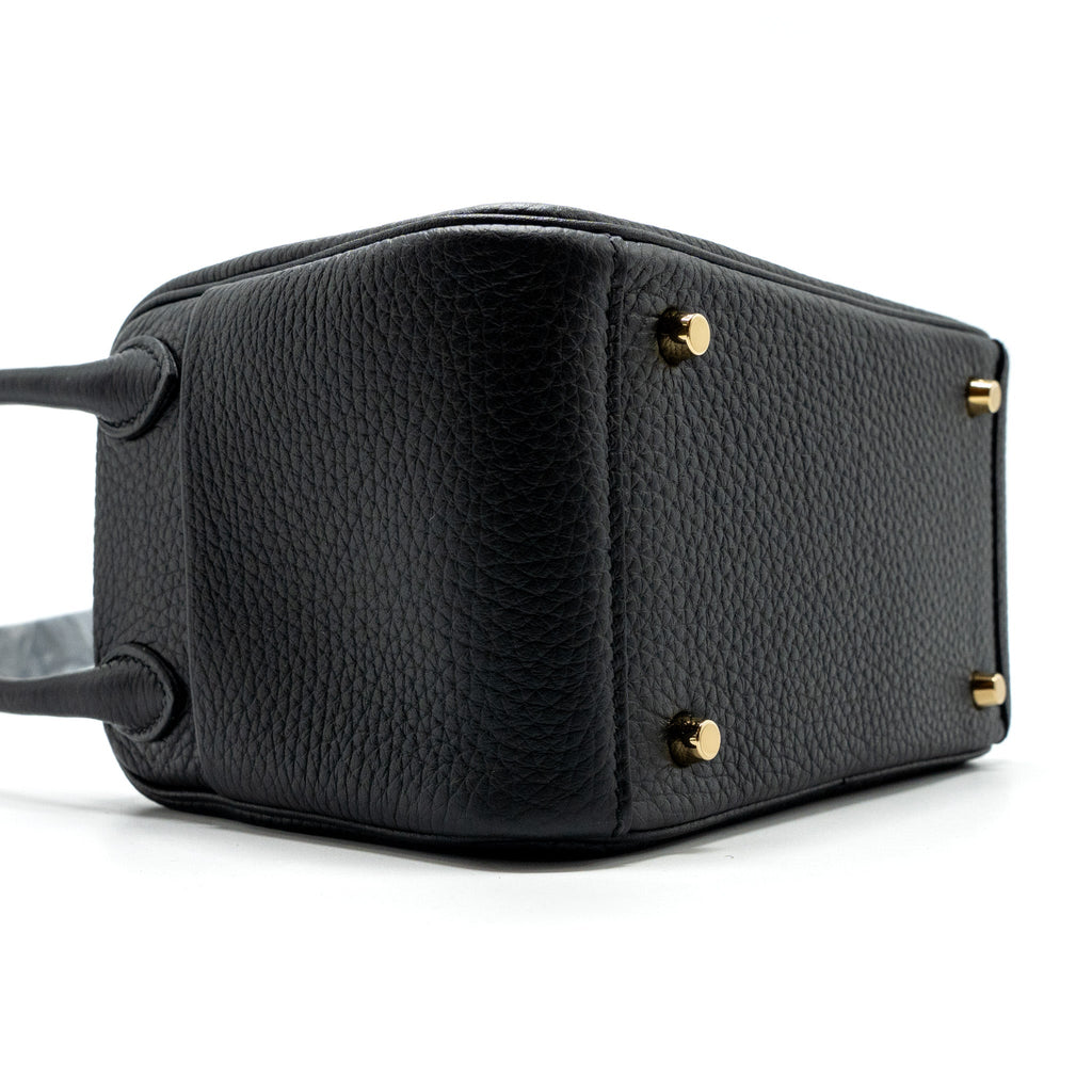 HERMES MINI LINDY CLEMENCE BLACK GHW