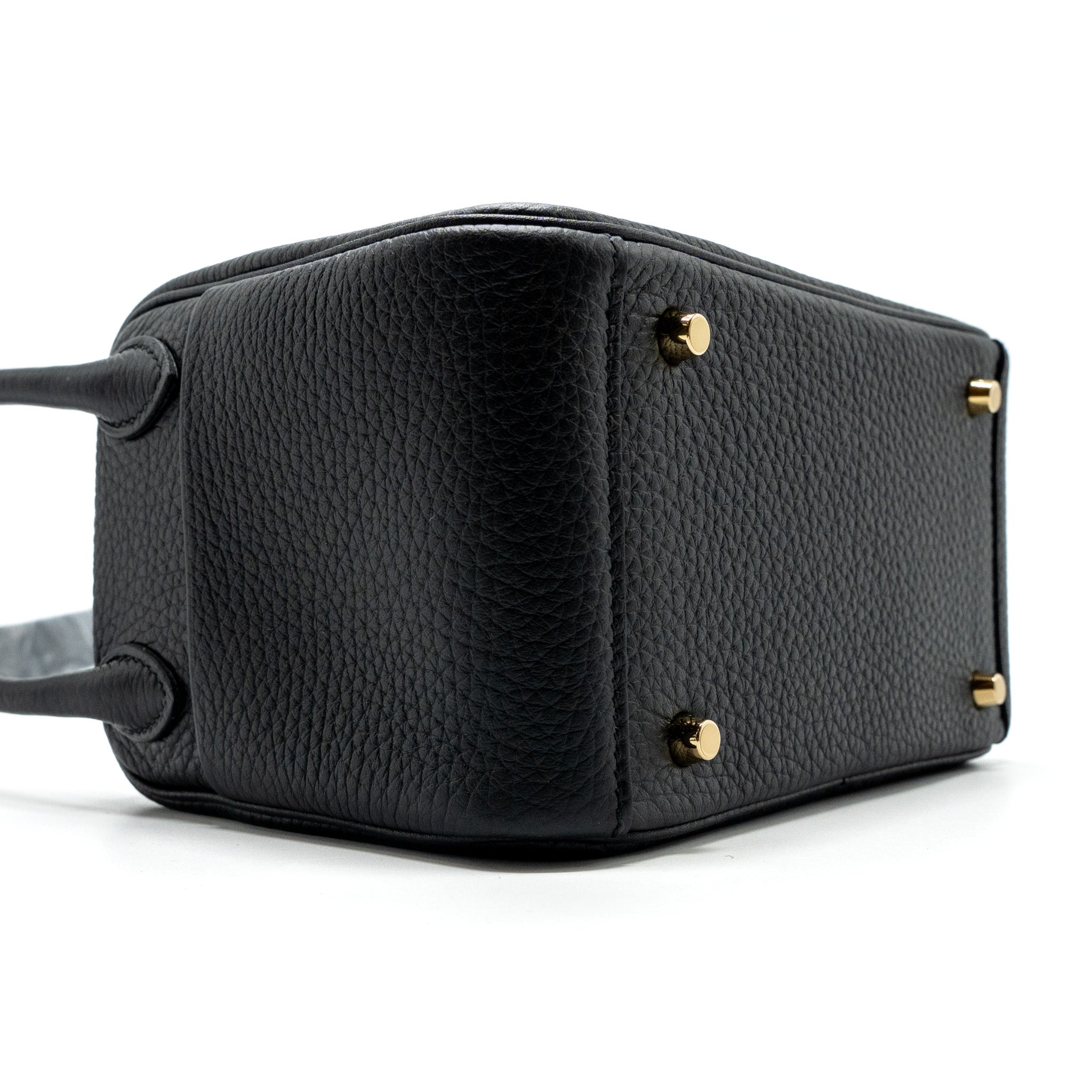 HERMES MINI LINDY CLEMENCE BLACK GHW