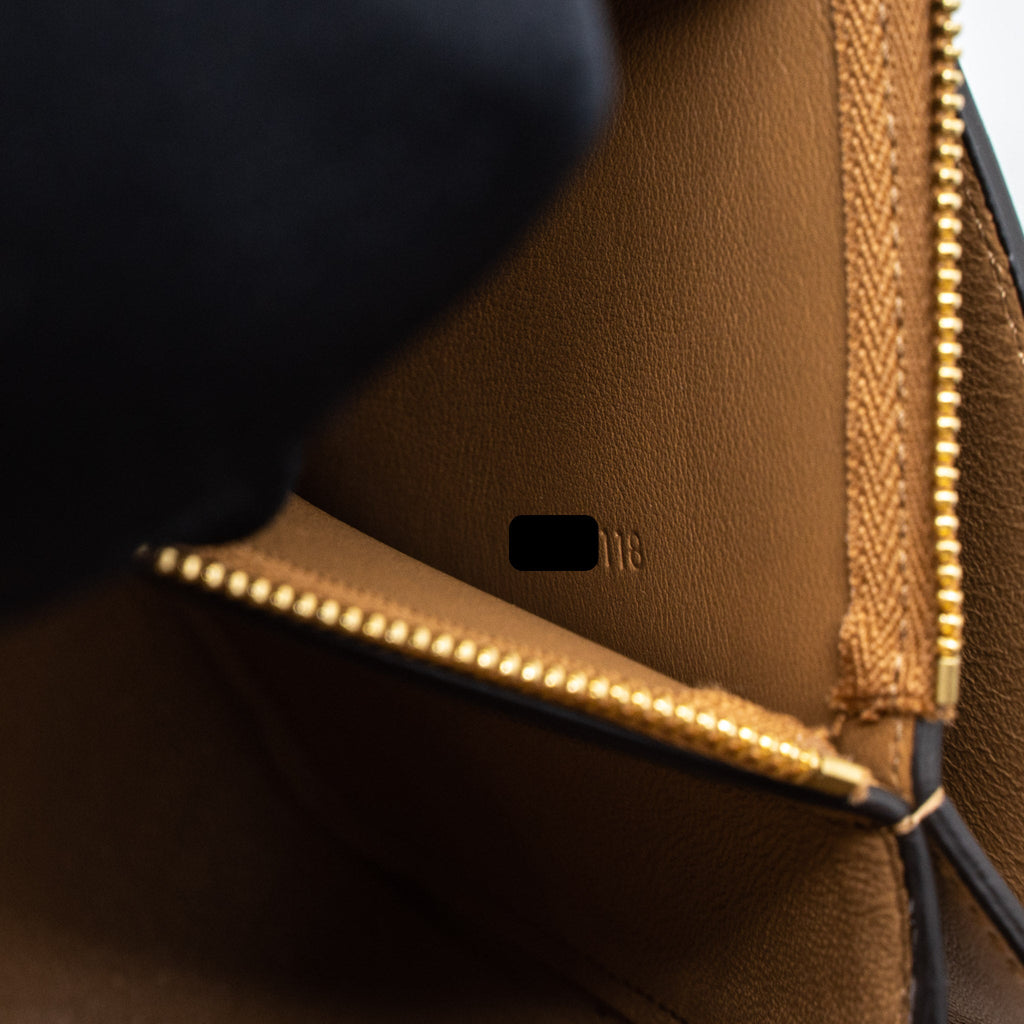 CELINE FRAME BAG CALFSKIN CREAM/BROWN BRUSHED GHW