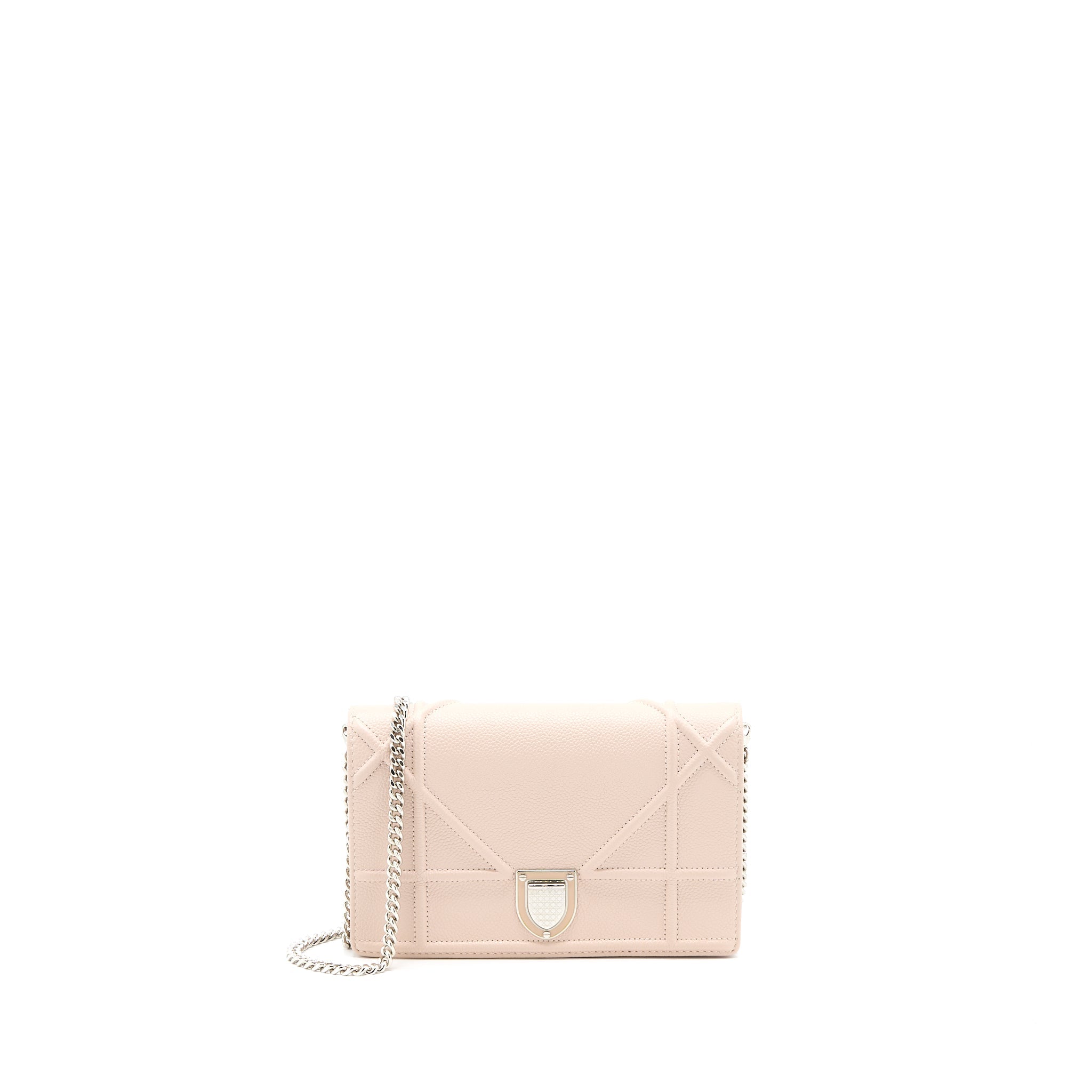 DIOR DIORAMA WALLET ON CHAIN CALFSKIN LIGHT PINK SHW