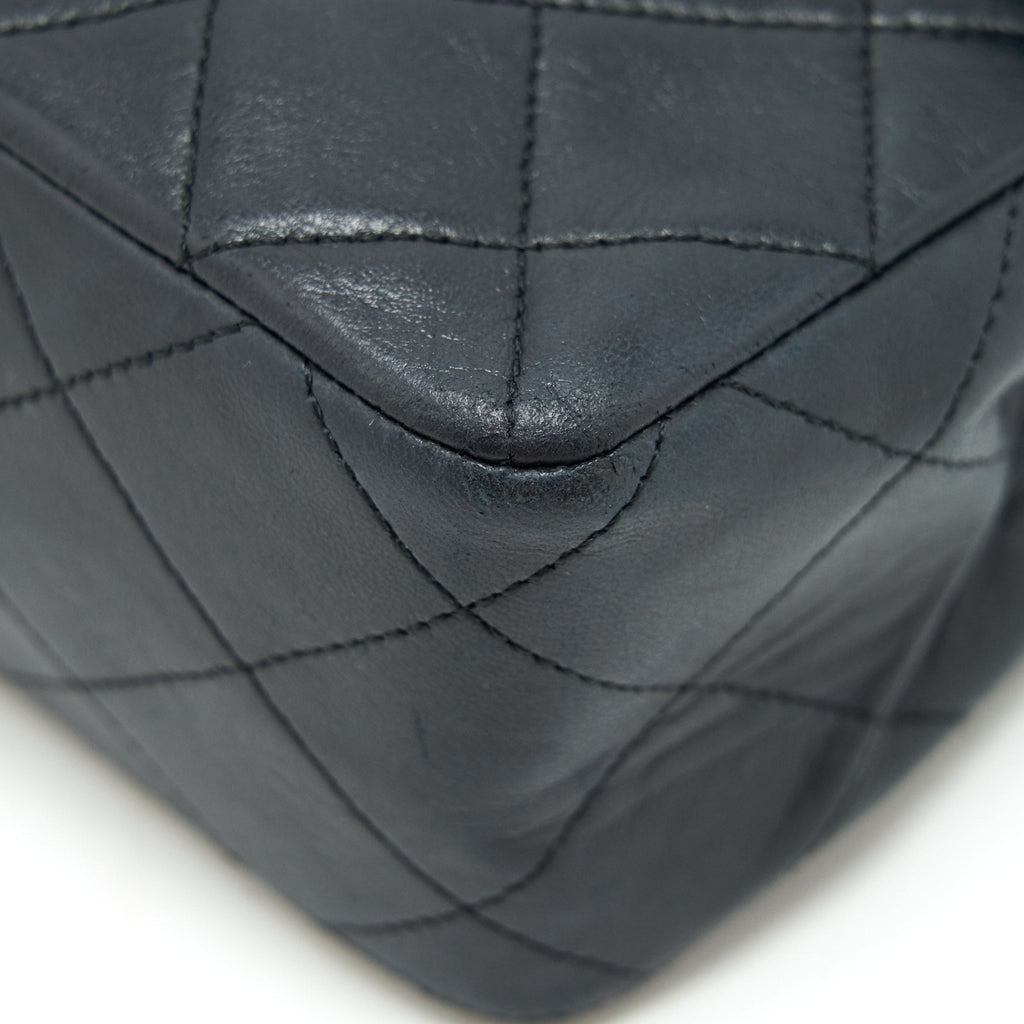 CHANEL VINTAGE SMALL FLAP BAG LAMBSKIN BLACK GHW