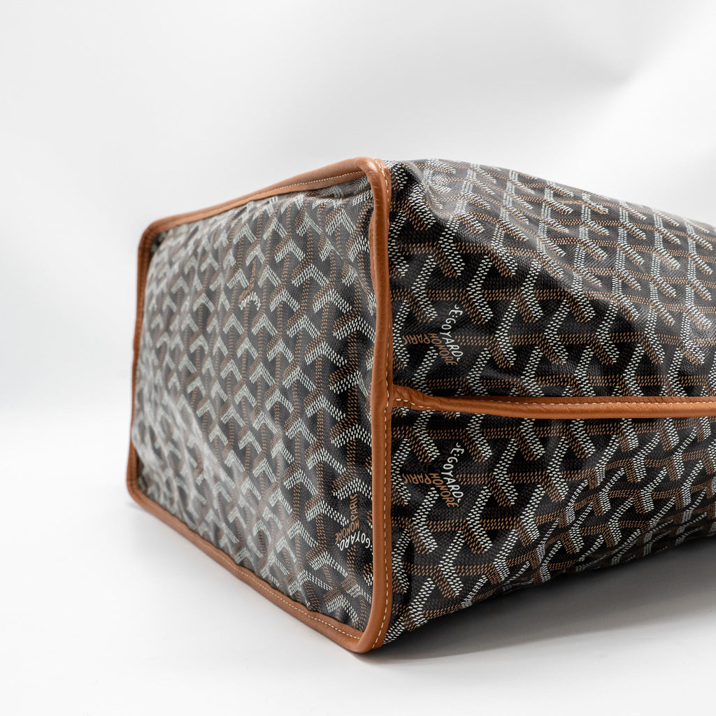 GOYARD ANJOU GM TOTE BAG GOYARDINE CANVAS BROWN/BLACK SHW