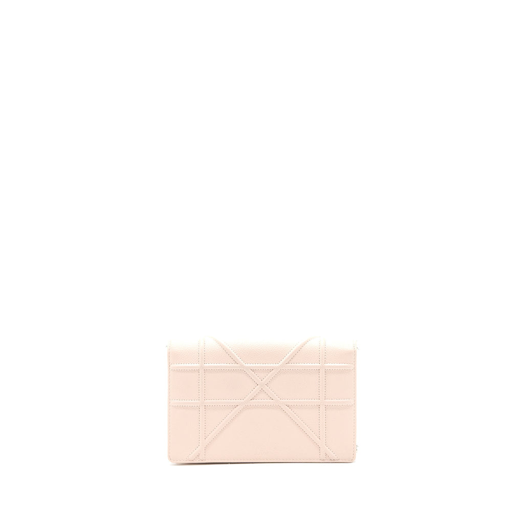 DIOR DIORAMA WALLET ON CHAIN CALFSKIN LIGHT PINK SHW