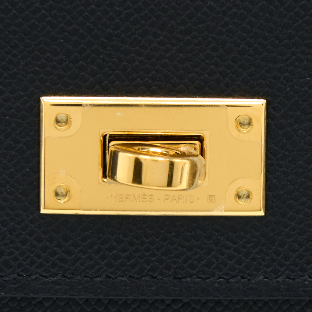 HERMES KELLY POCKET COMPACT MADAME BLACK GHW