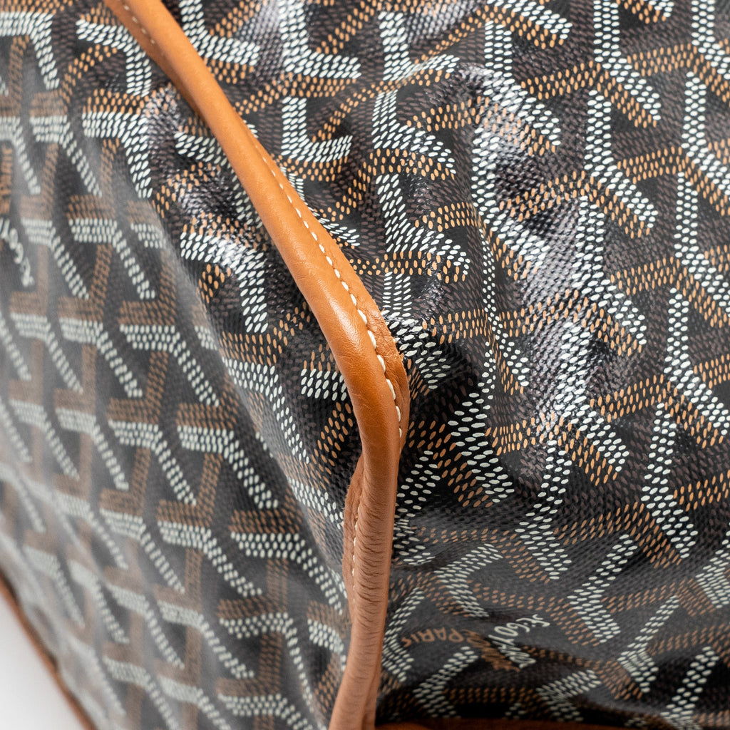 GOYARD ANJOU GM TOTE BAG GOYARDINE CANVAS BROWN/BLACK SHW