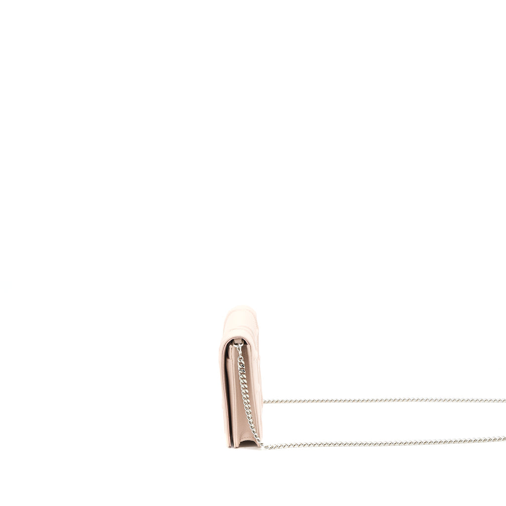 DIOR DIORAMA WALLET ON CHAIN CALFSKIN LIGHT PINK SHW