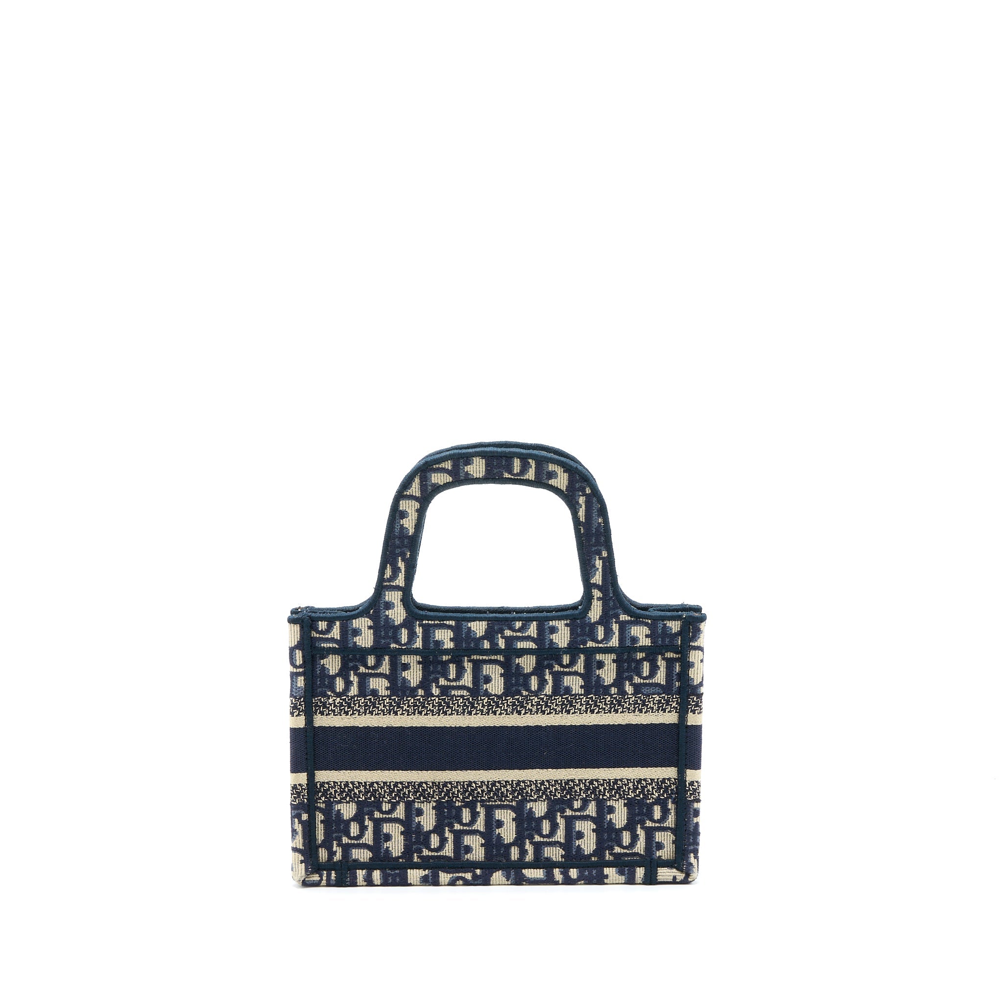 DIOR MINI BOOK TOTE BLUE OBLIQUE EMBROIDERY