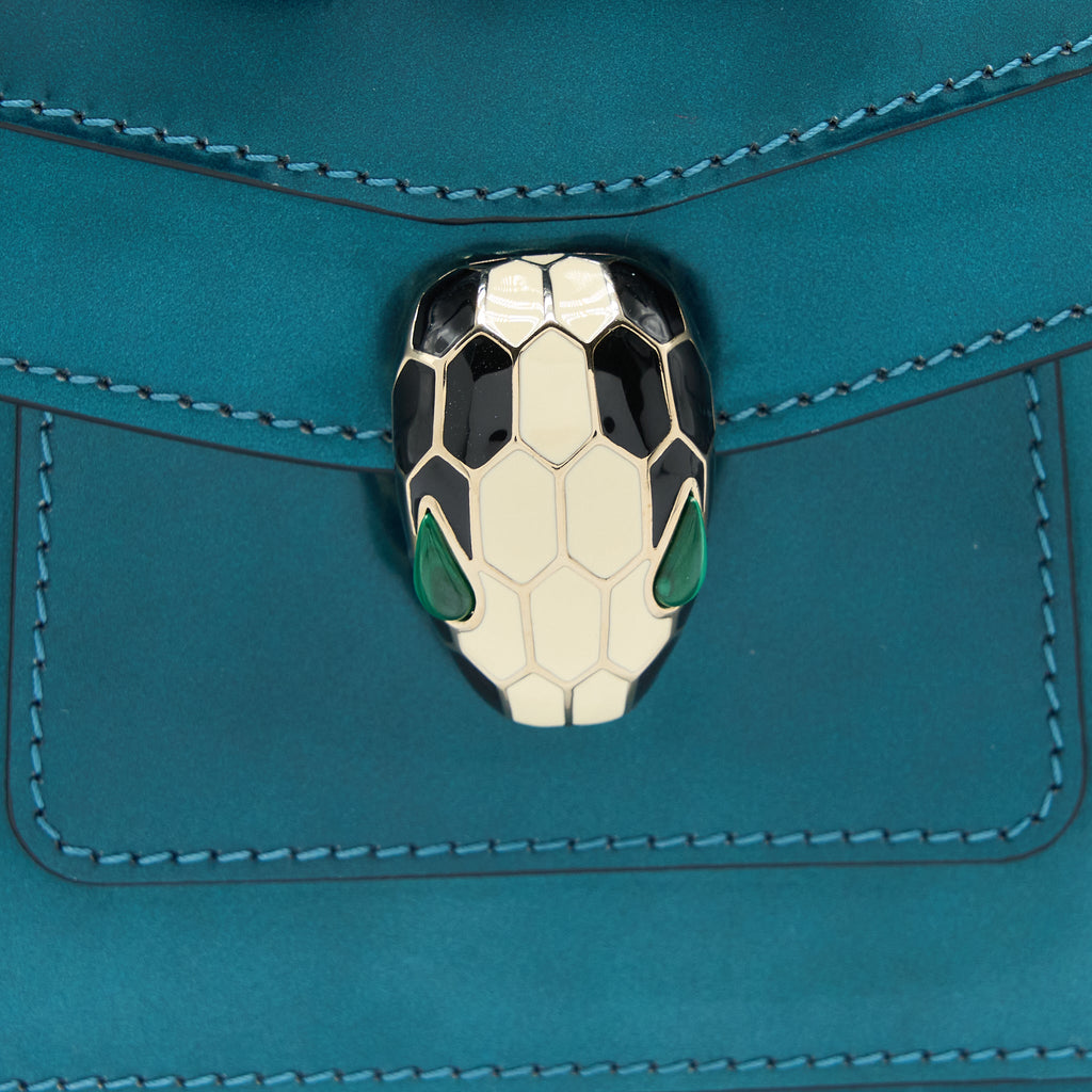 BVLGARI SERPENTI FOREVER CROSSBODY BAG PATENT GREEN LGHW