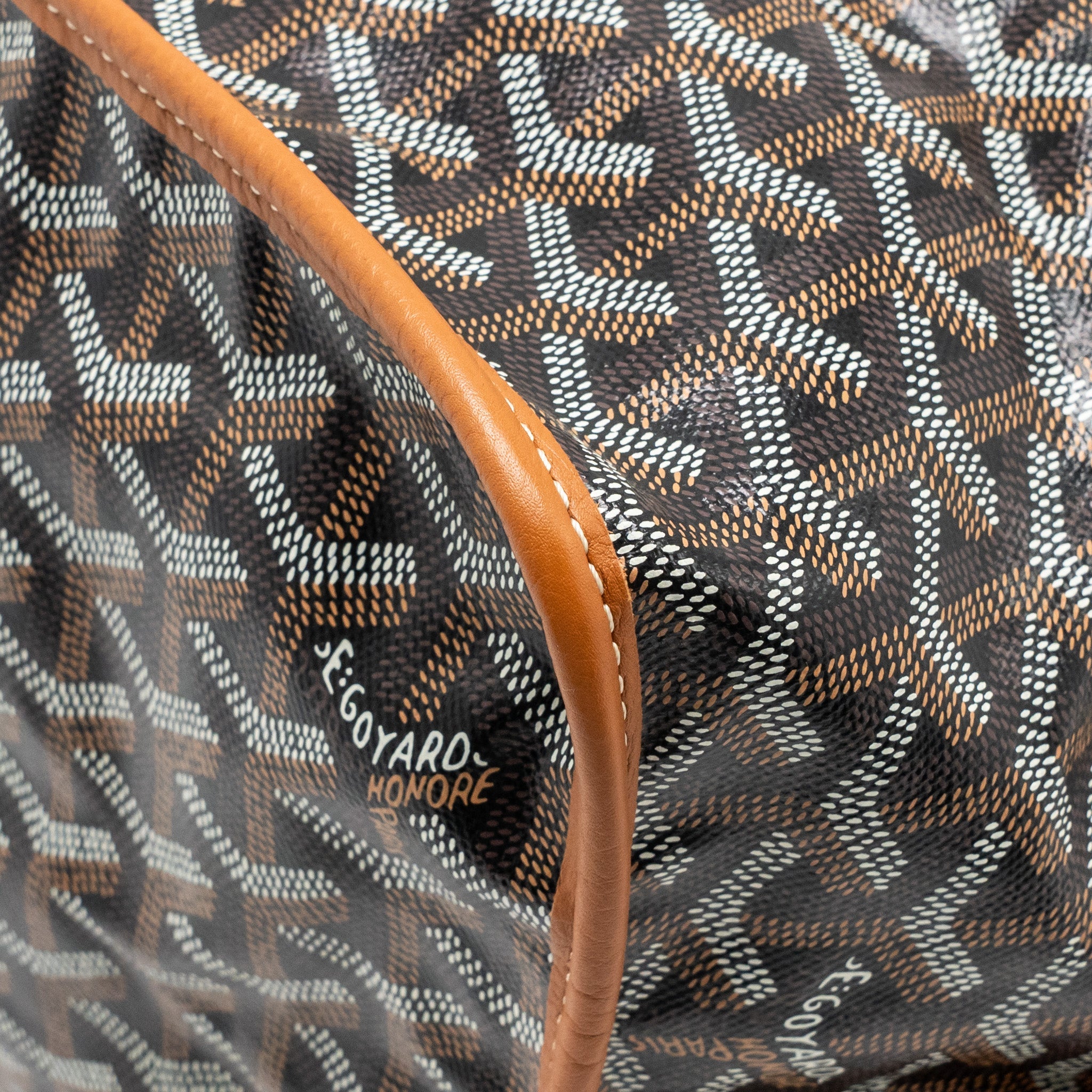 GOYARD ANJOU GM TOTE BAG GOYARDINE CANVAS BROWN/BLACK SHW