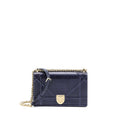 DIOR MEDIUM DIORAMA CALFSKIN METALLIC NAVY LGHW