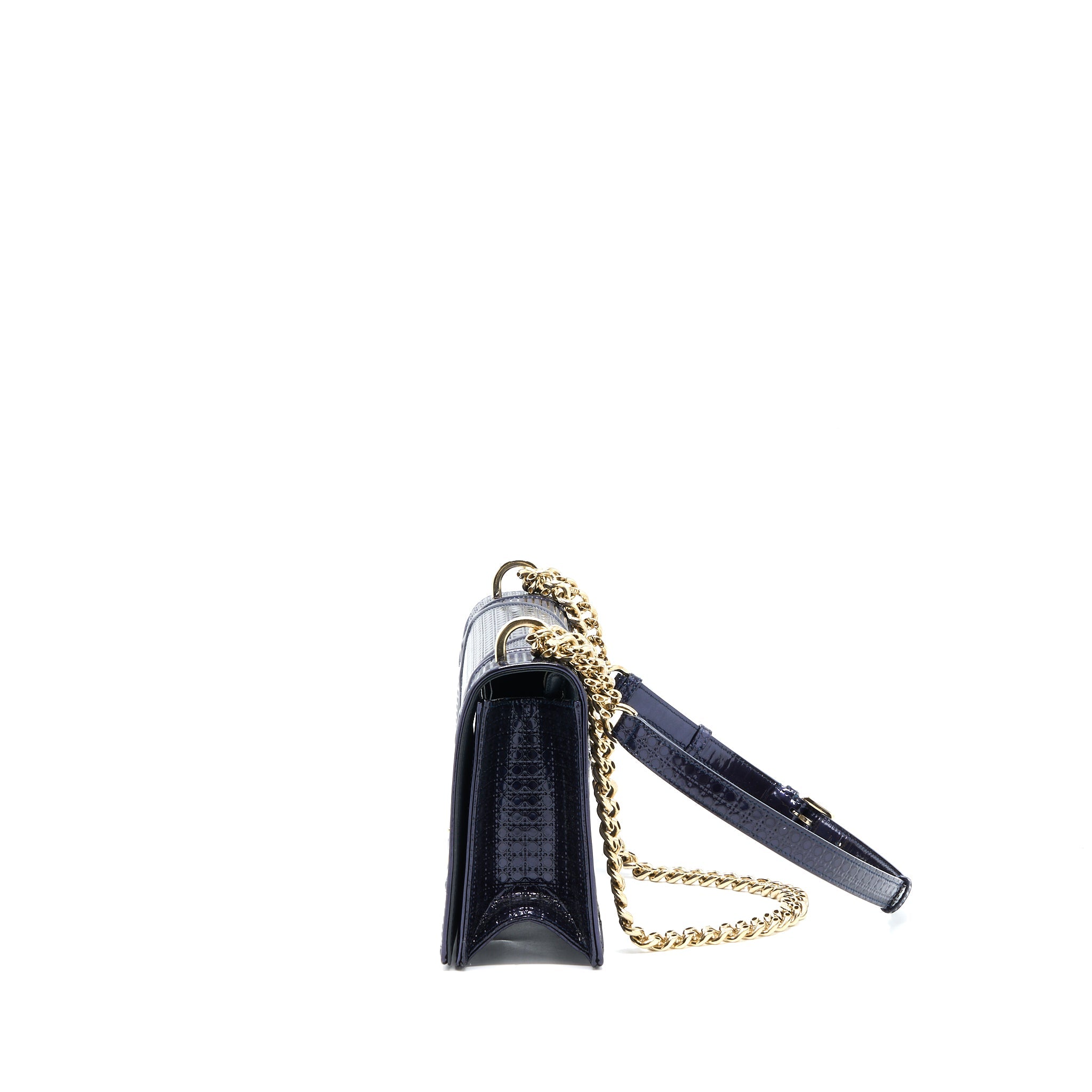DIOR MEDIUM DIORAMA CALFSKIN METALLIC NAVY LGHW