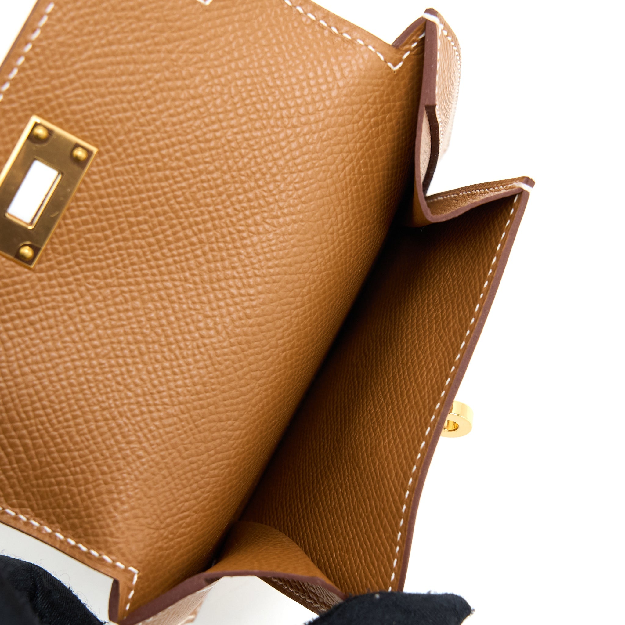 HERMES KELLY POCKET COMPACT EPSOM GOLD GHW