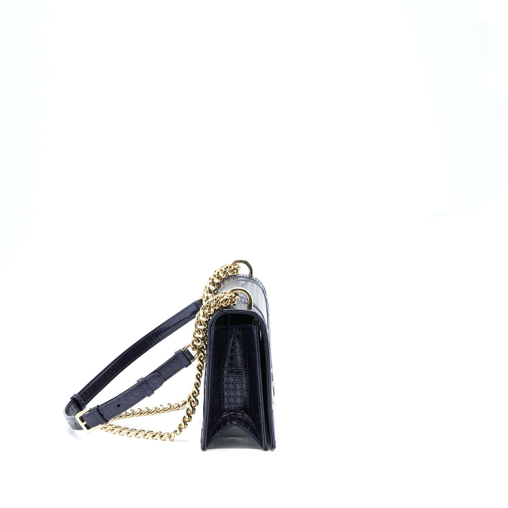 DIOR MEDIUM DIORAMA CALFSKIN METALLIC NAVY LGHW