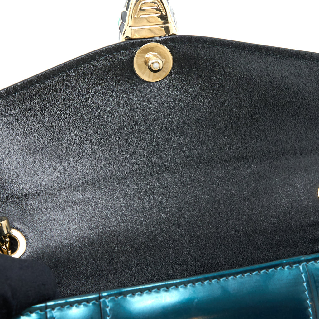 BVLGARI SERPENTI FOREVER CROSSBODY BAG PATENT GREEN LGHW