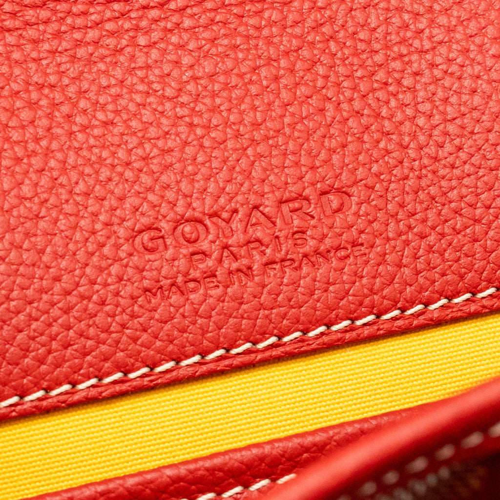 GOYARD BELVEDERE MM MESSENGER BAG GOYARDINE CANVAS/CALFSKIN RED SHW