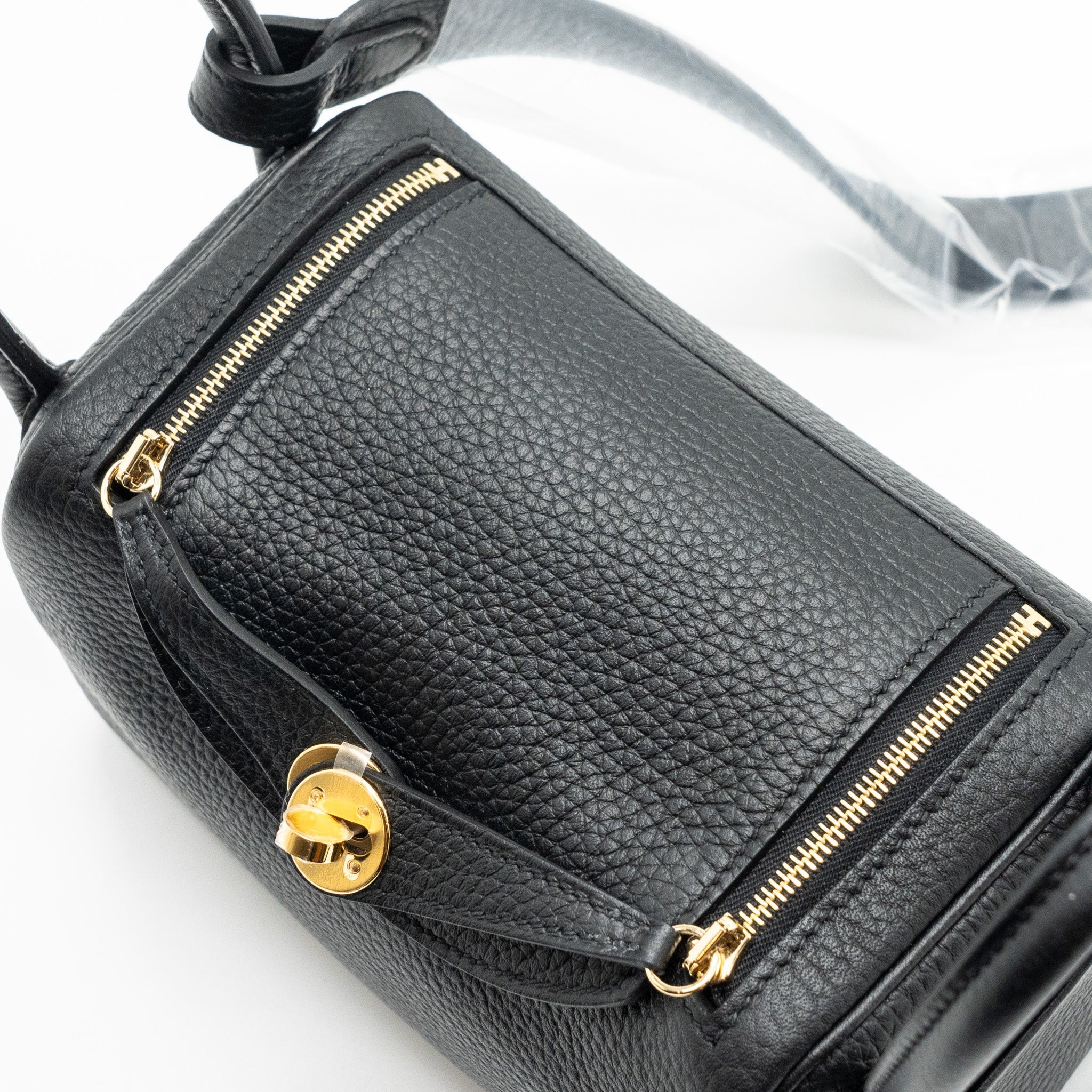 HERMES MINI LINDY CLEMENCE BLACK GHW