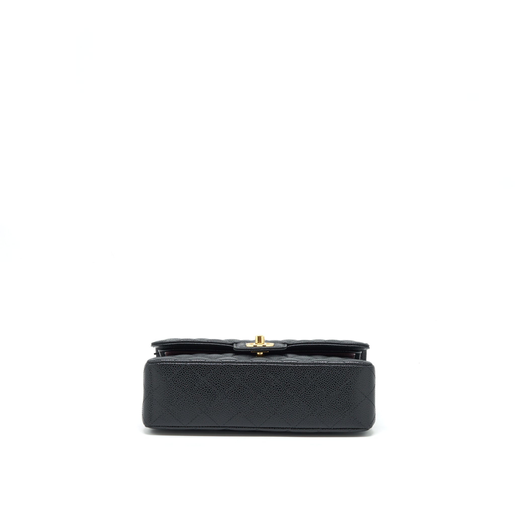CHANEL SMALL CLASSIC DOUBLE FLAP BAG CAVIAR BLACK GHW (MICROCHIP)