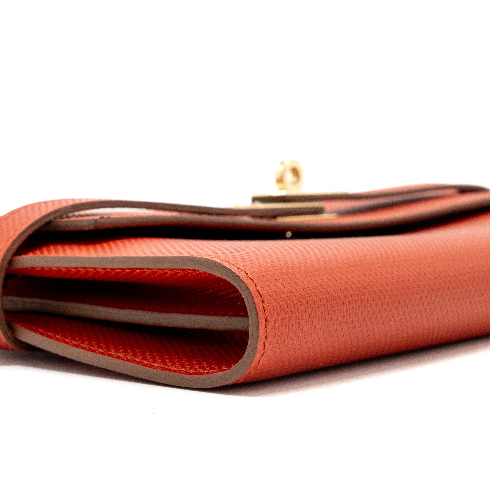 HERMES KELLY LONG WALLET GRAIN SANGUINE GHW