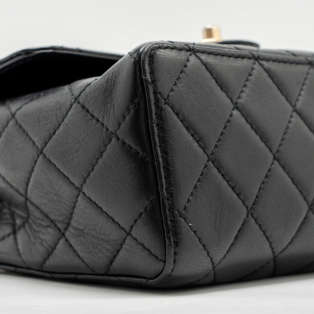 CHANEL 22K RETRO CLASSIC NEW SQUARE LARGE FLAP BAG GOATSKIN BLACK GHW (MICROCHIP)