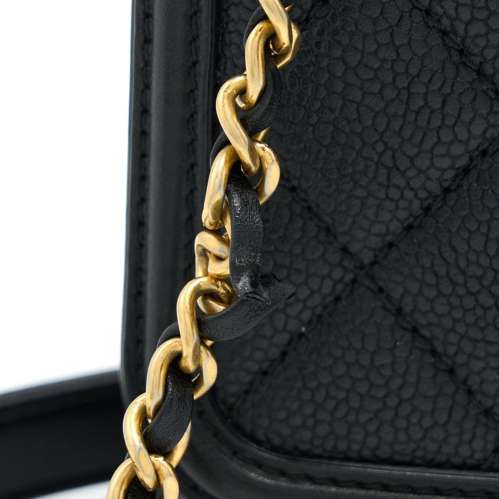 CHANEL FILIGREE FLAP BAG CAVIAR BLACK GHW