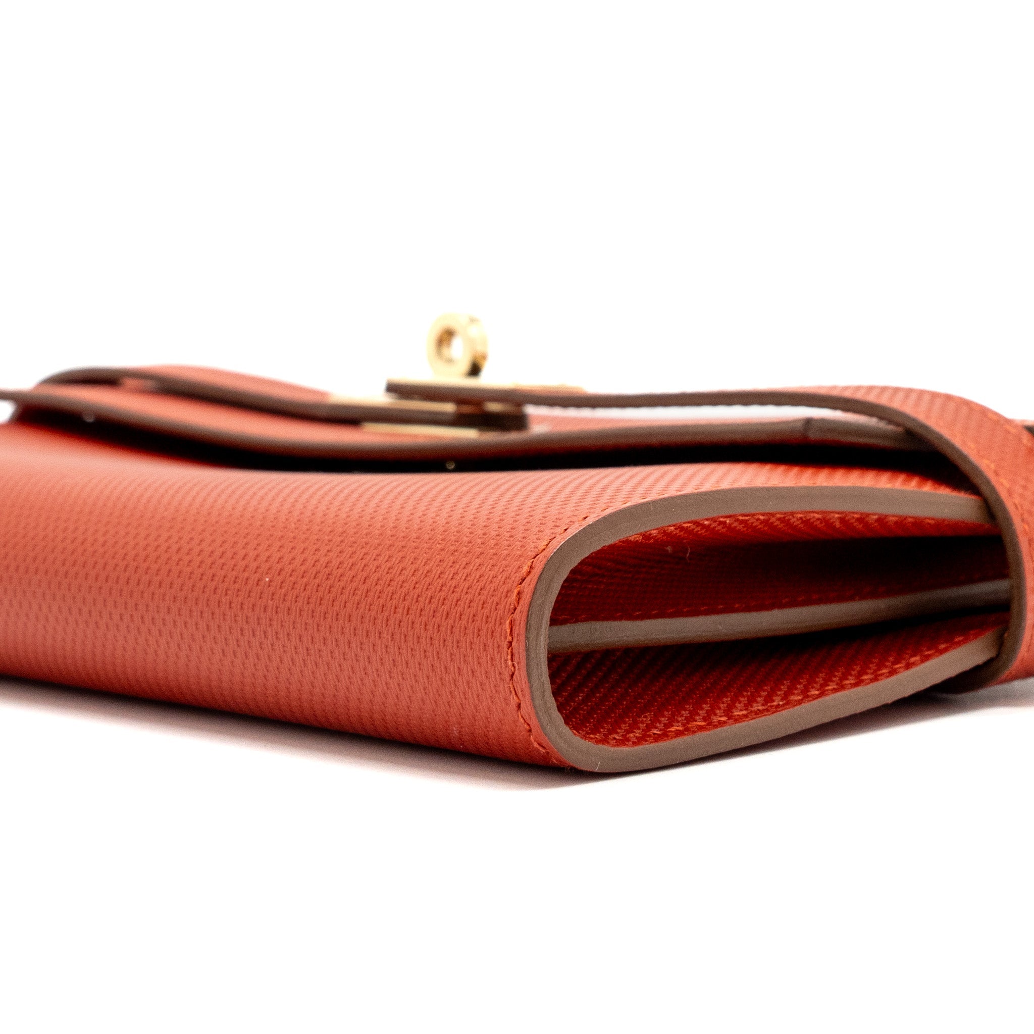 HERMES KELLY LONG WALLET GRAIN SANGUINE GHW
