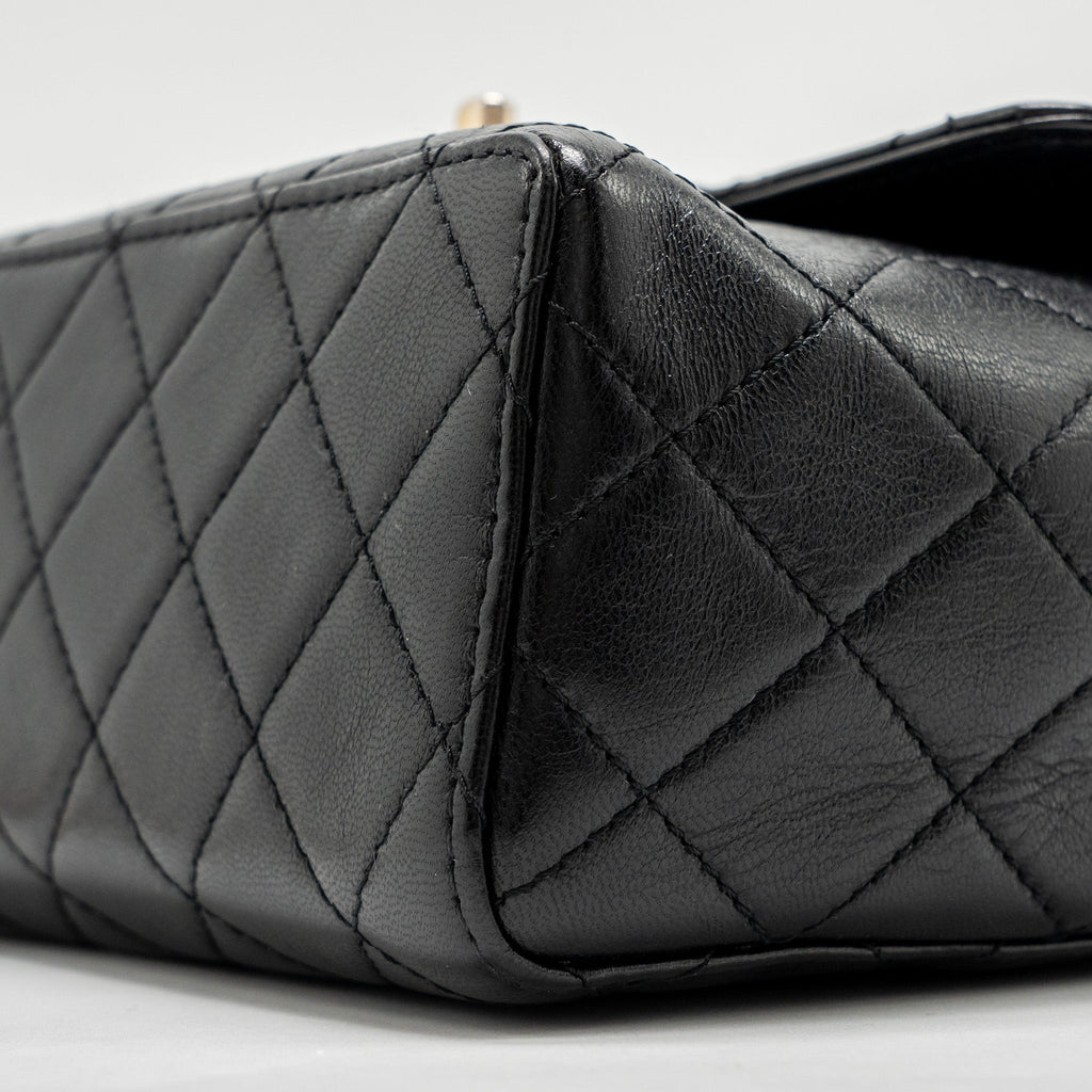 CHANEL 22K RETRO CLASSIC NEW SQUARE LARGE FLAP BAG GOATSKIN BLACK GHW (MICROCHIP)