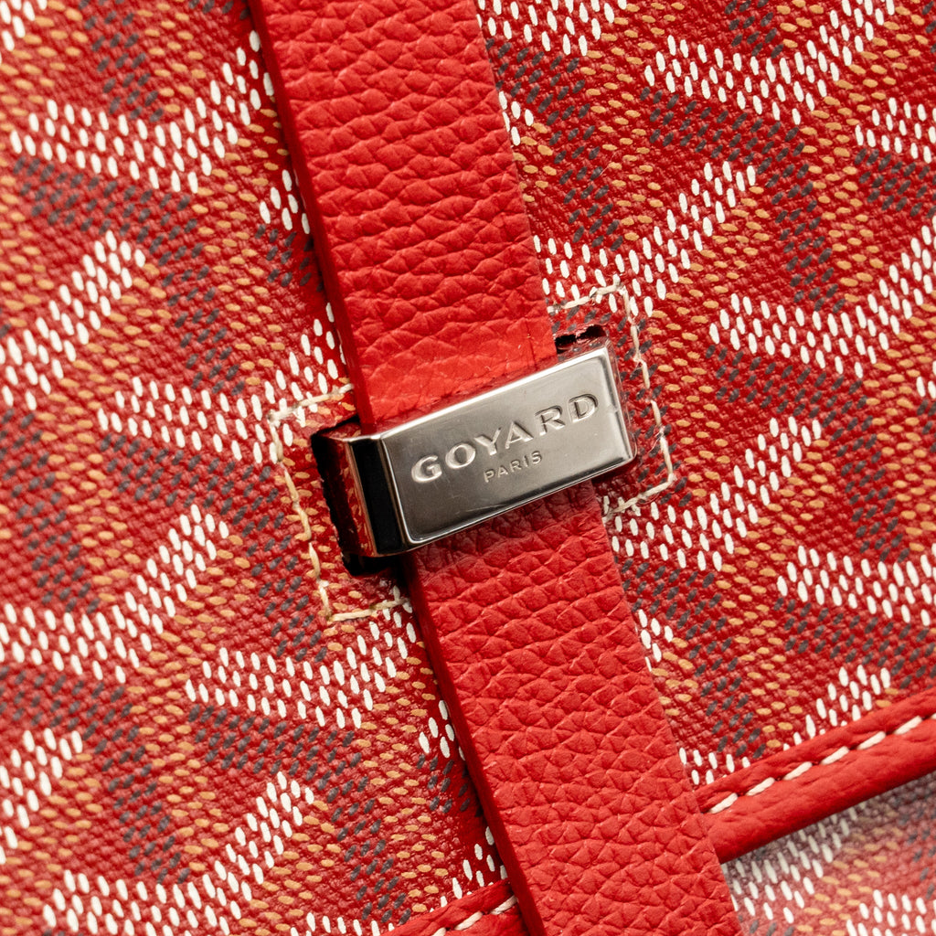 GOYARD BELVEDERE MM MESSENGER BAG GOYARDINE CANVAS/CALFSKIN RED SHW