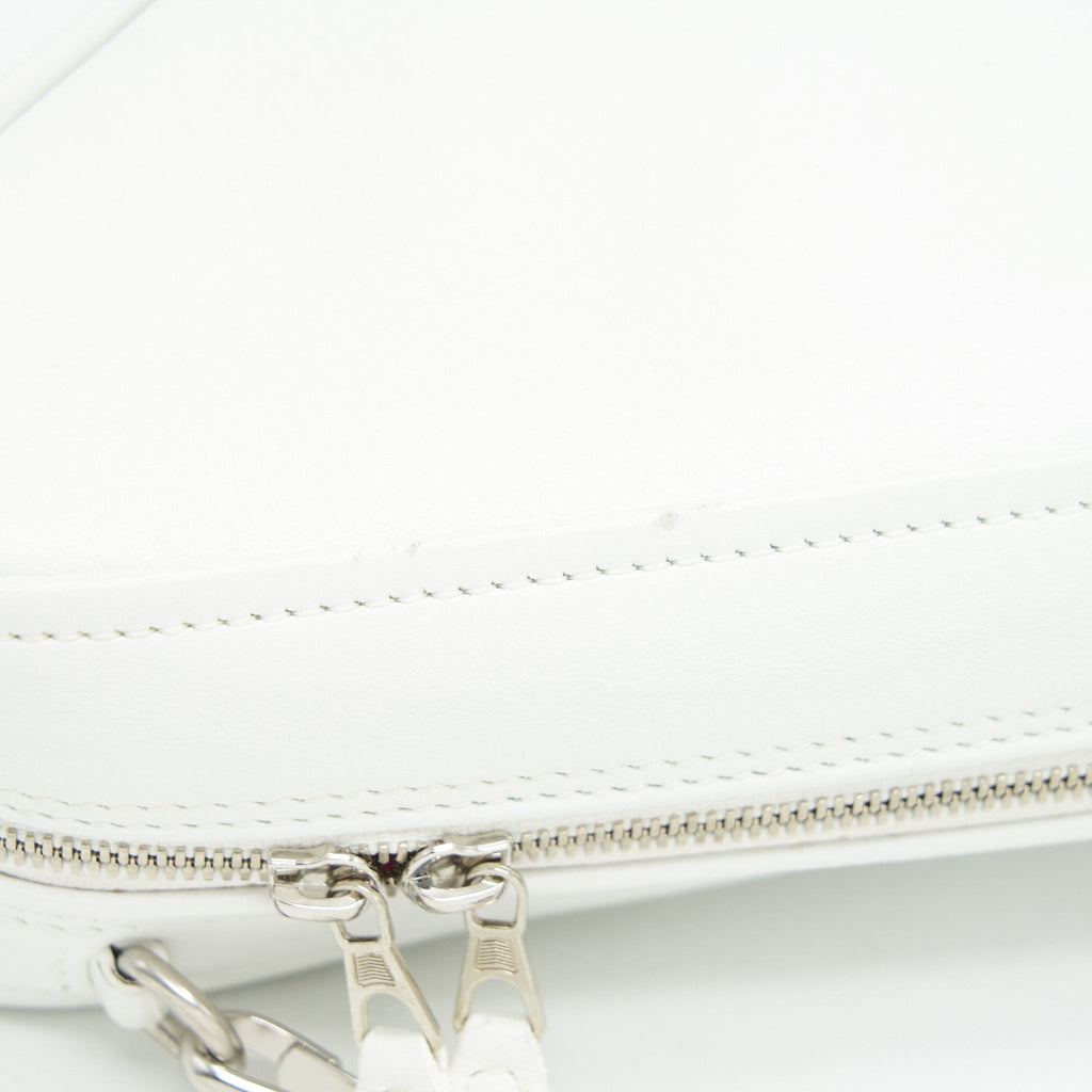 BALENCIAGA TRIANGLE MINI CHAIN CROSSBODY BAG WHITE