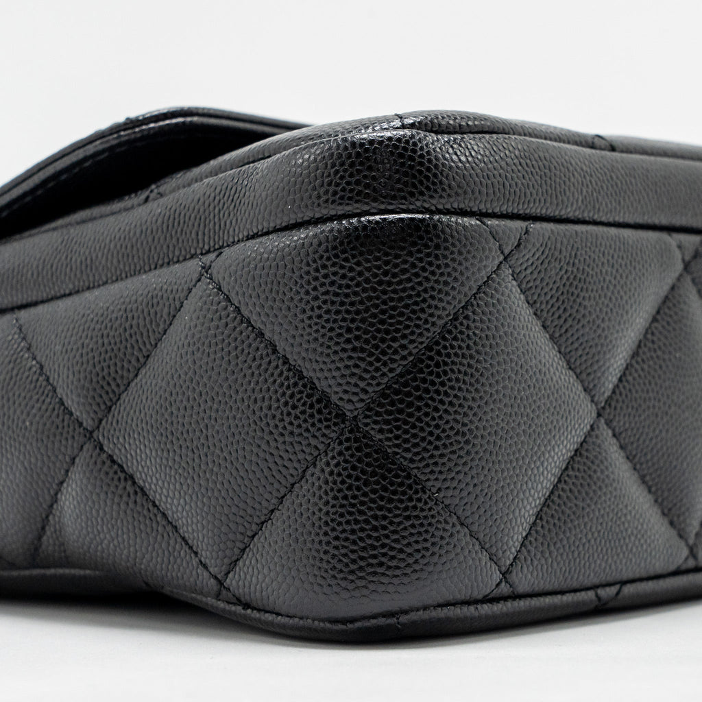 CHANEL 24B QUILTED FLAP BAG CAVIAR BLACK GHW(MICROCHIP)