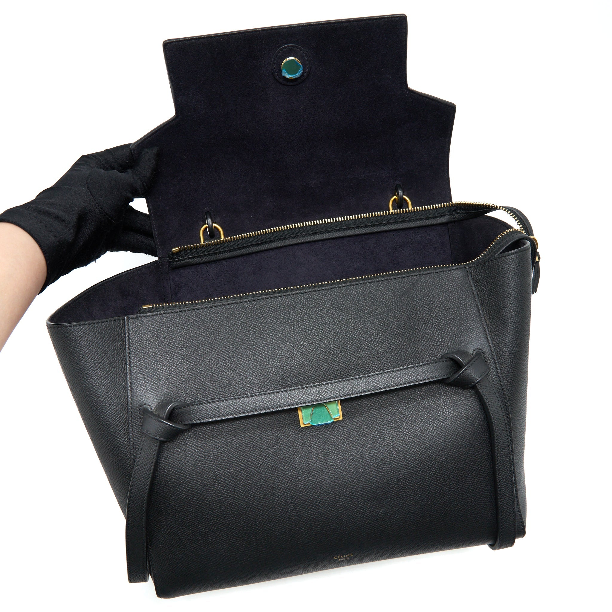 CELINE MINI BELT BAG GRAINED CALFSKIN BLACK GHW