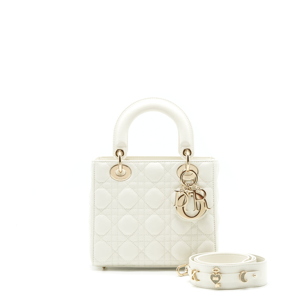 DIOR SMALL LADY DIOR MY ABCDIOR BAG WHITE LGHW