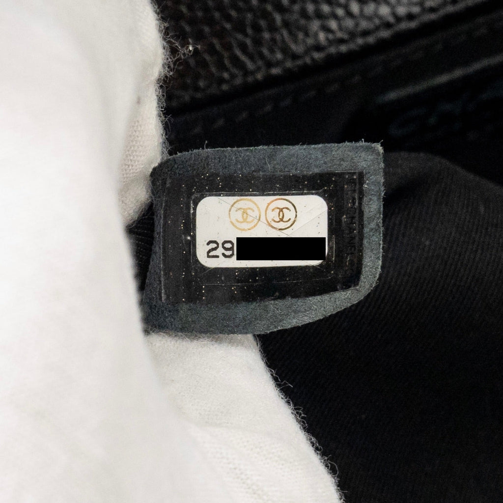 CHANEL CHEVRON MEDIUM BOY BAG CAVIAR BLACK SHW