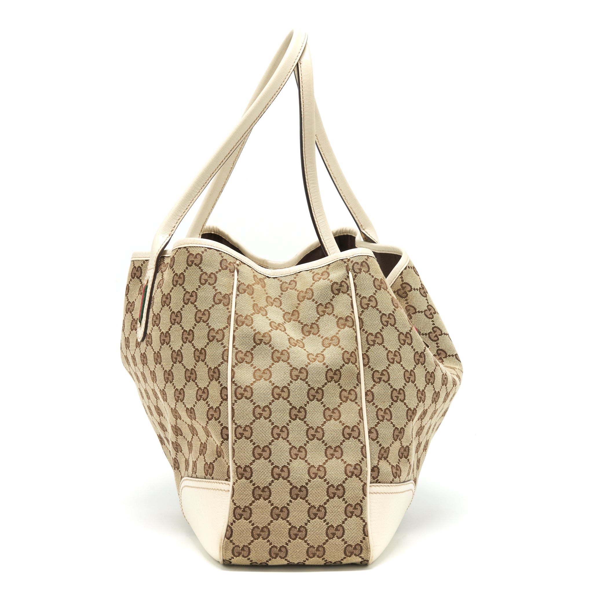 GUCCI PRINCY TOTE BAG GG SUPREME CANVAS/ WHITE GHW