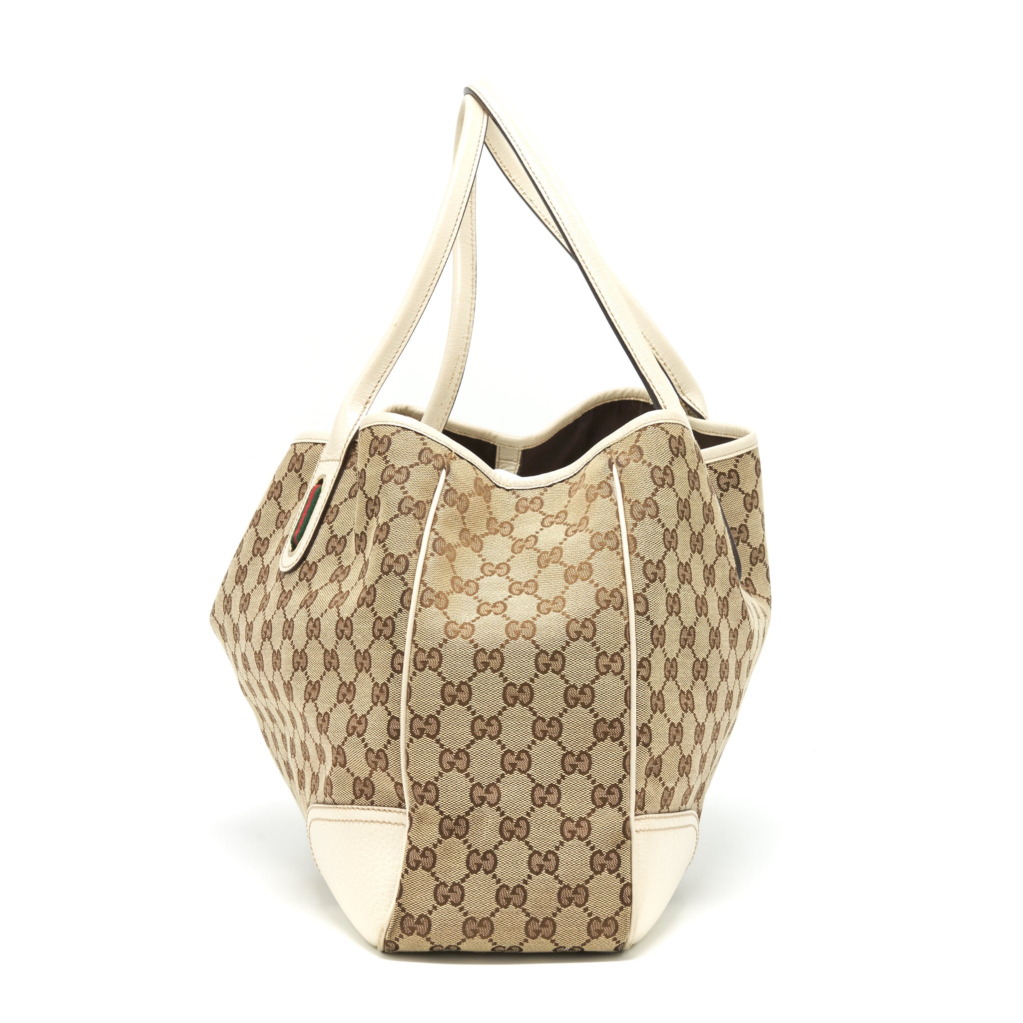 GUCCI PRINCY TOTE BAG GG SUPREME CANVAS/ WHITE GHW