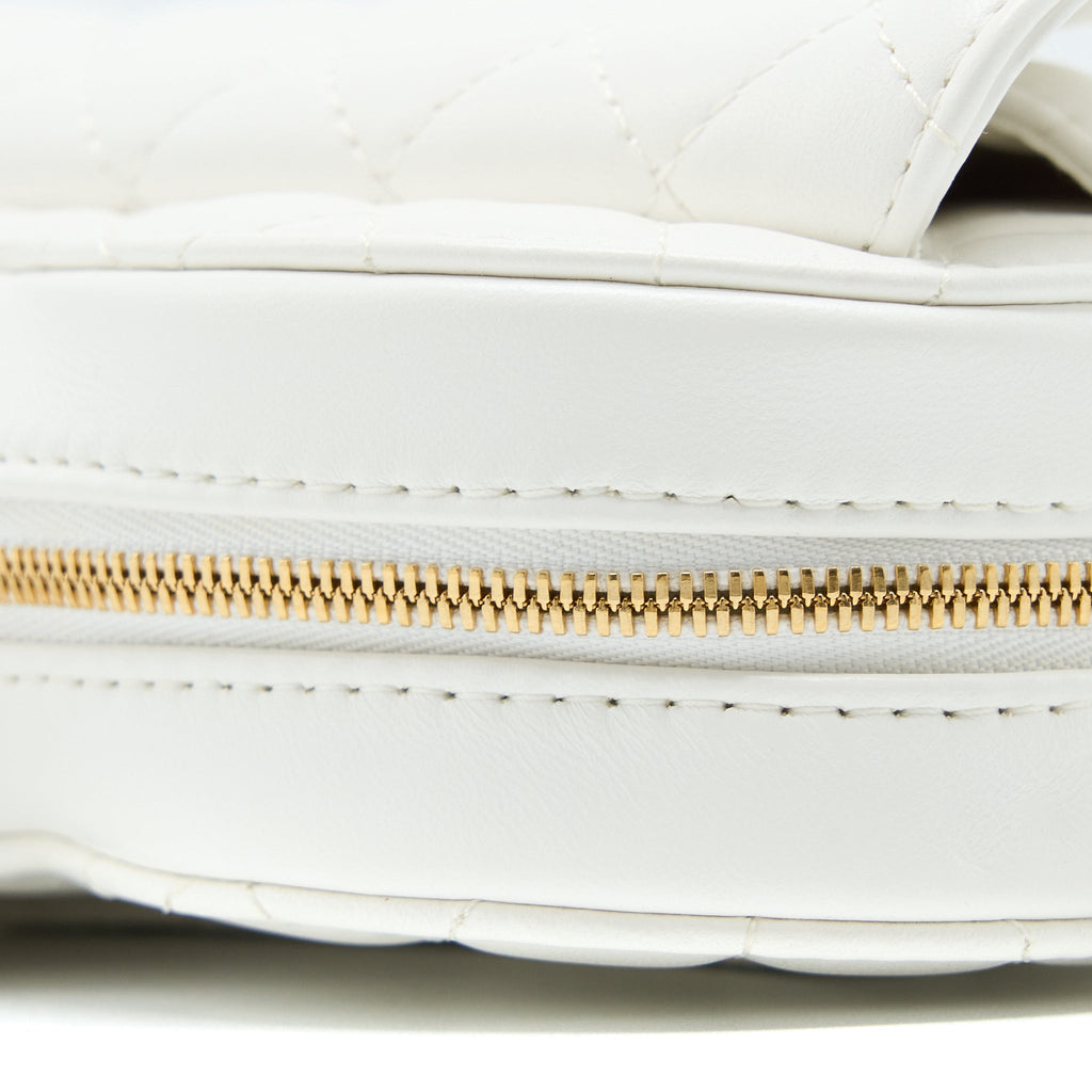 CHANEL 22S HEART BAG LAMBSKIN WHITE LGHW (MICROCHIP)