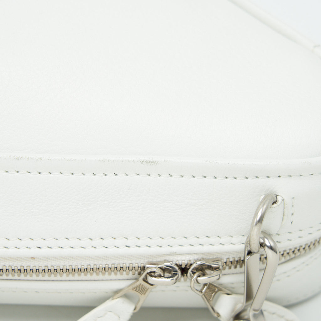 BALENCIAGA TRIANGLE MINI CHAIN CROSSBODY BAG WHITE