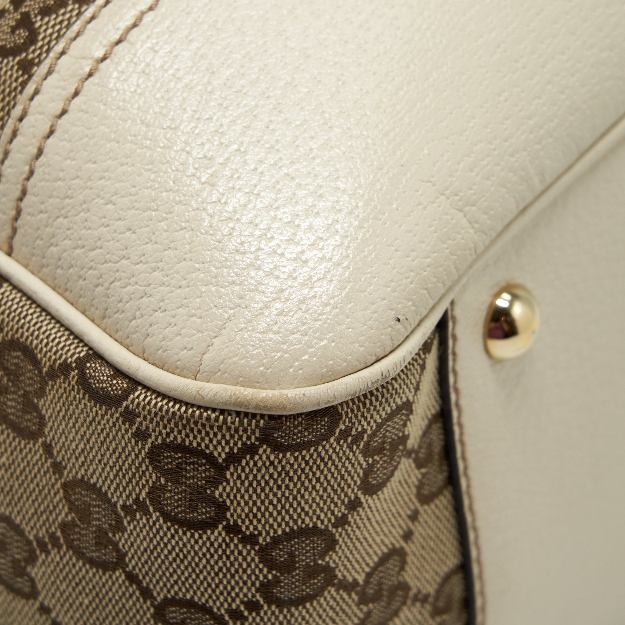 GUCCI PRINCY TOTE BAG GG SUPREME CANVAS/ WHITE GHW