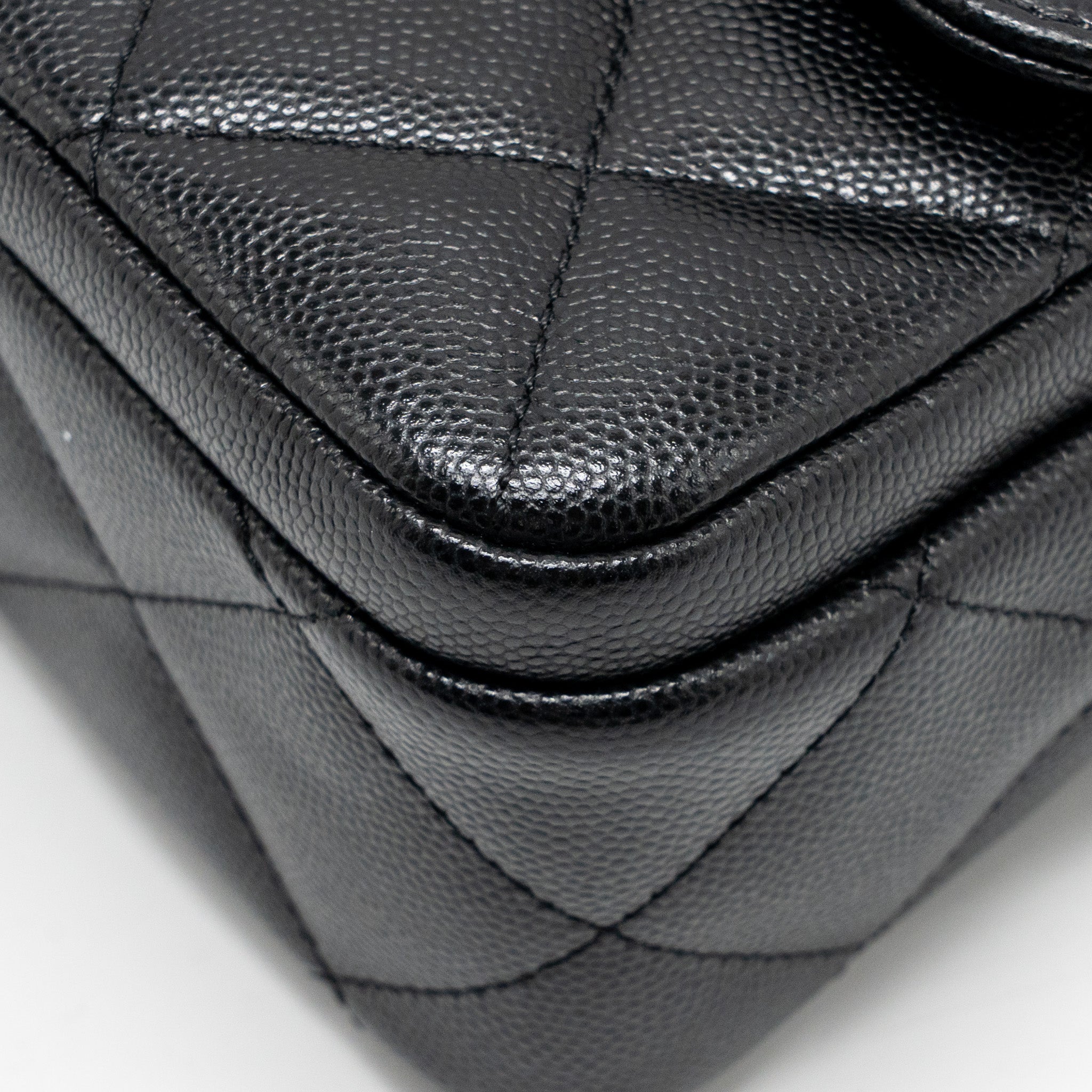 CHANEL 24B QUILTED FLAP BAG CAVIAR BLACK GHW(MICROCHIP)