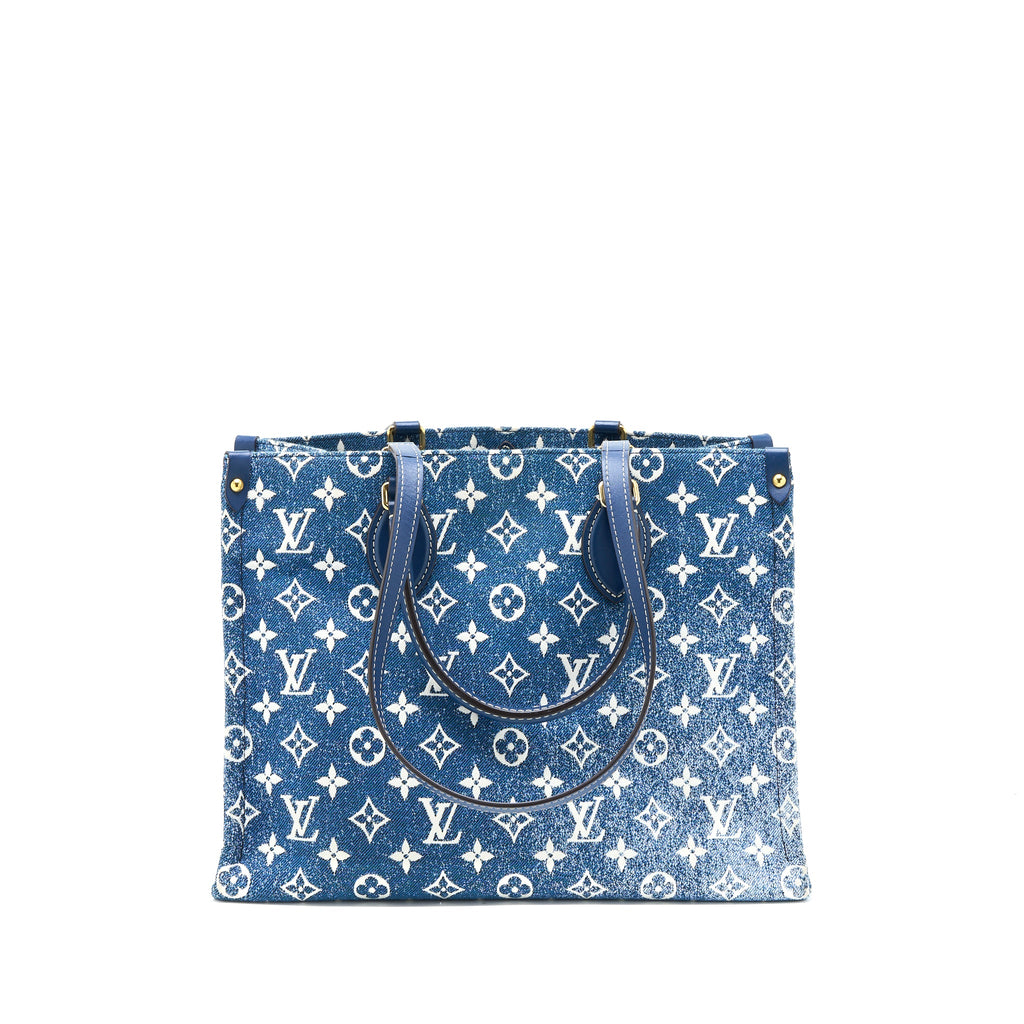 LOUIS VUITTON ONTHEGO MM MONOGRAM DENIM BLUE GHW