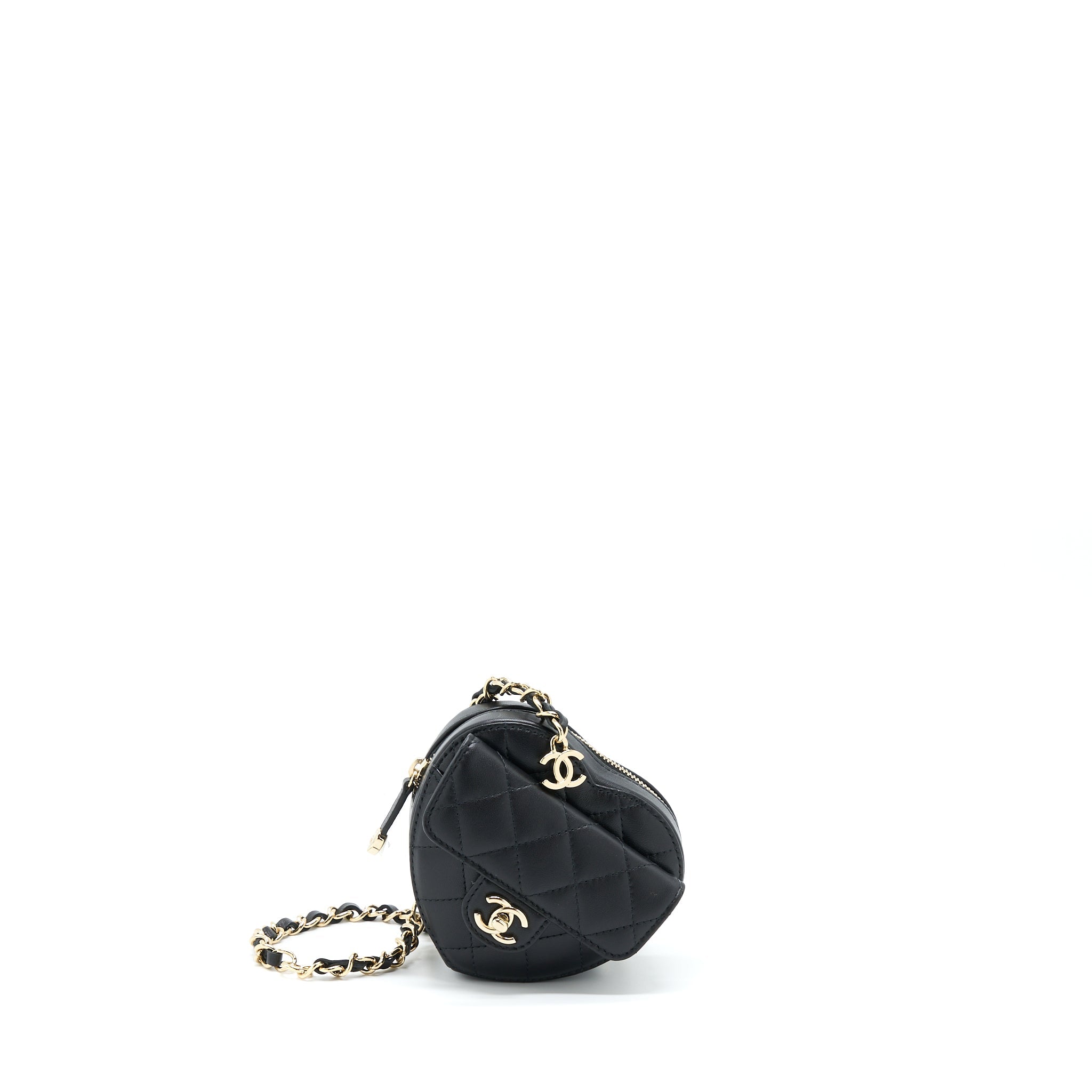 CHANEL 22S HEART BELT BAG LAMBSKIN BLACK LGHW